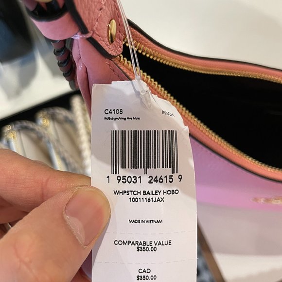 NWT COACH BAILEY HOBO With WHIPSTITCH SHOULDER BAG PINK - Picture 10 of 10